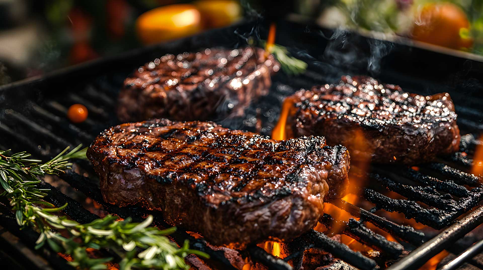 Beef cut cooking on hot grill